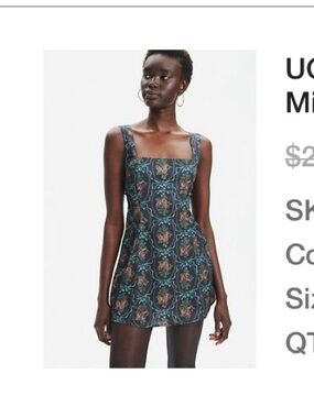 Urban outfitters Bri double bow satin mini dress ovals of rose.